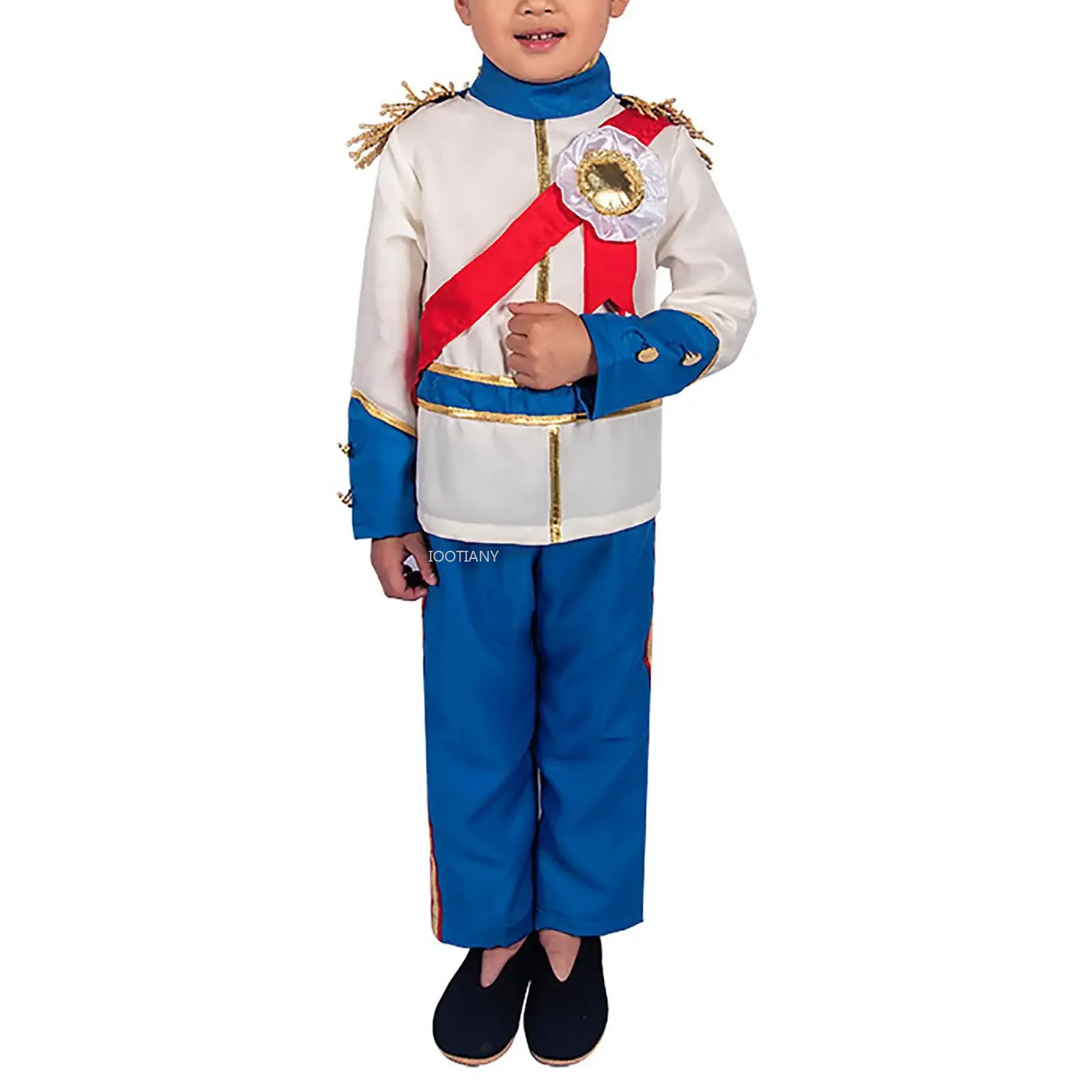 

Child Boys Palace Prince Cosplay Costume Carnival Party Prince Charming Role Play Performance Outfit Long Sleeve Top With Pants