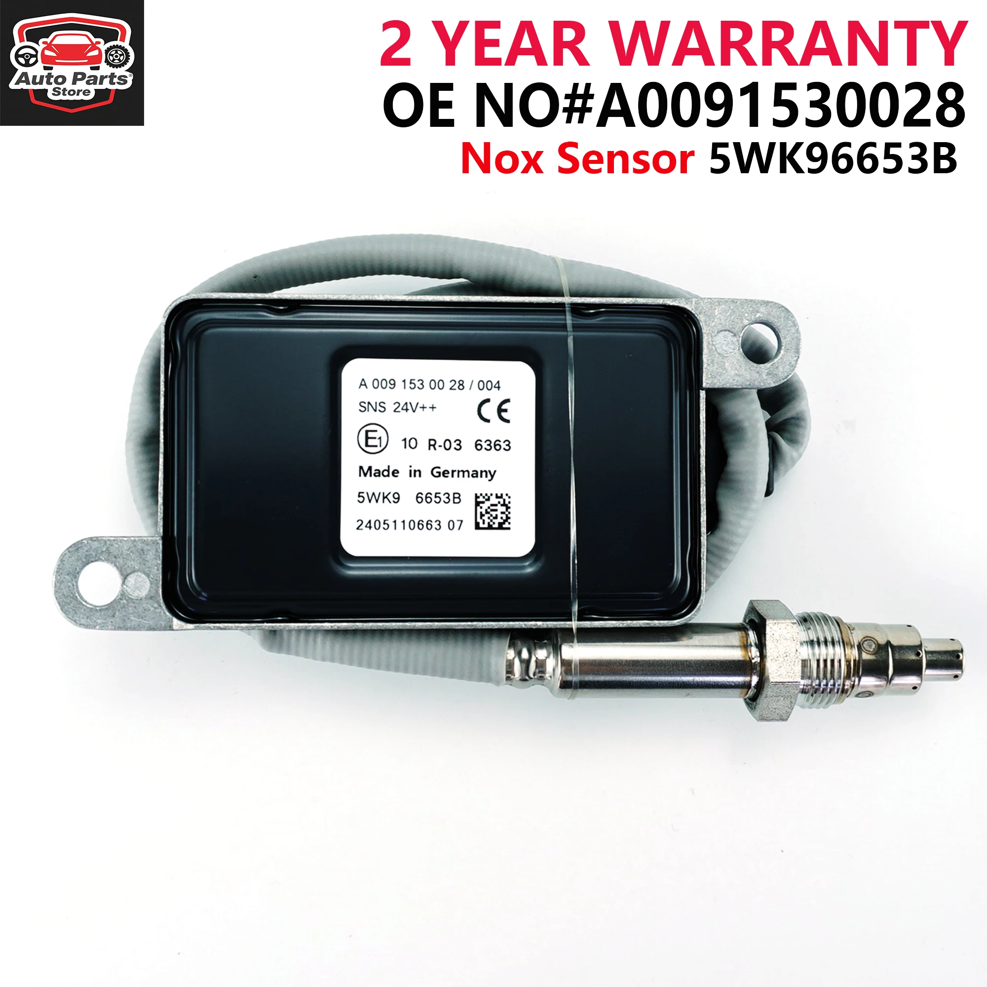 

A0091530028/004 Car 24V Nitrogen Oxygen Sensor 5WK96653B 5WK9 6653B for Benz Truck A0091530004 Nox Sensor