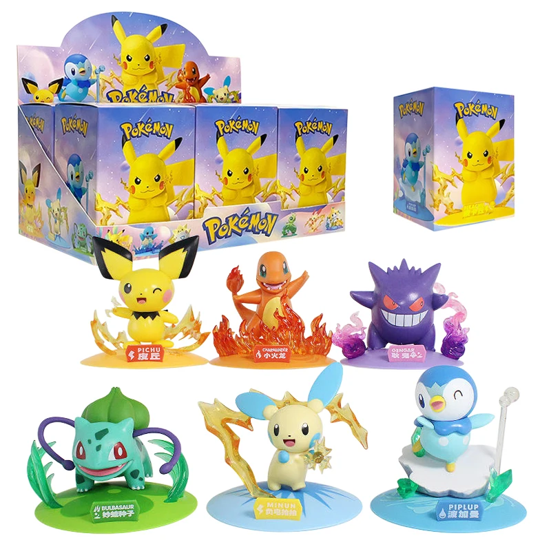 Anime Pokemon Party Series Blind Box Toy New Pokeball Pocket Monster Action Figures Pikachu Model Childrens Blind Box Gift