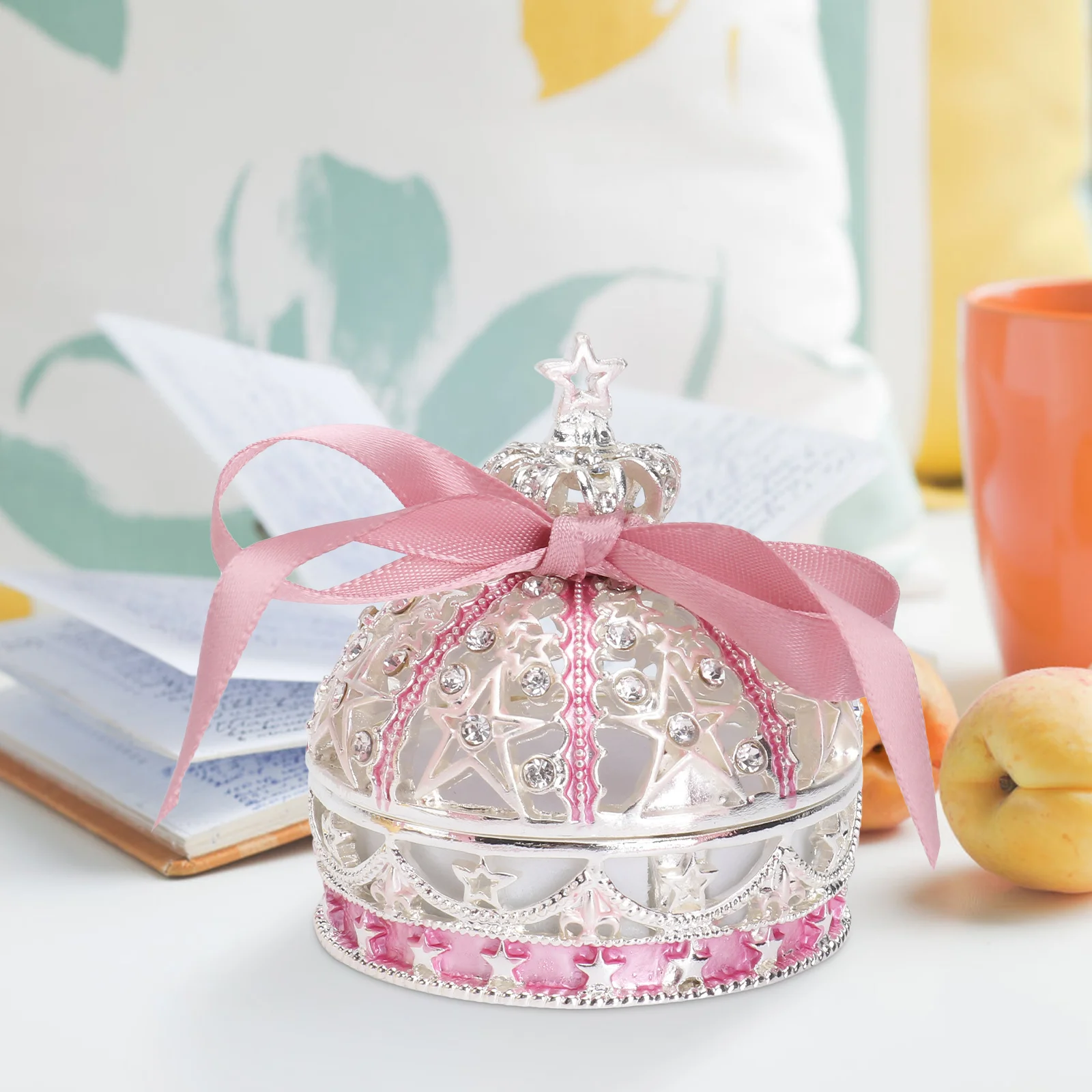 

1Pcs Crown Ring Jewelry Gift Box Pink Premium Jewelry Storage Container Necklace Ring Holder Organizer Gift Storage Case