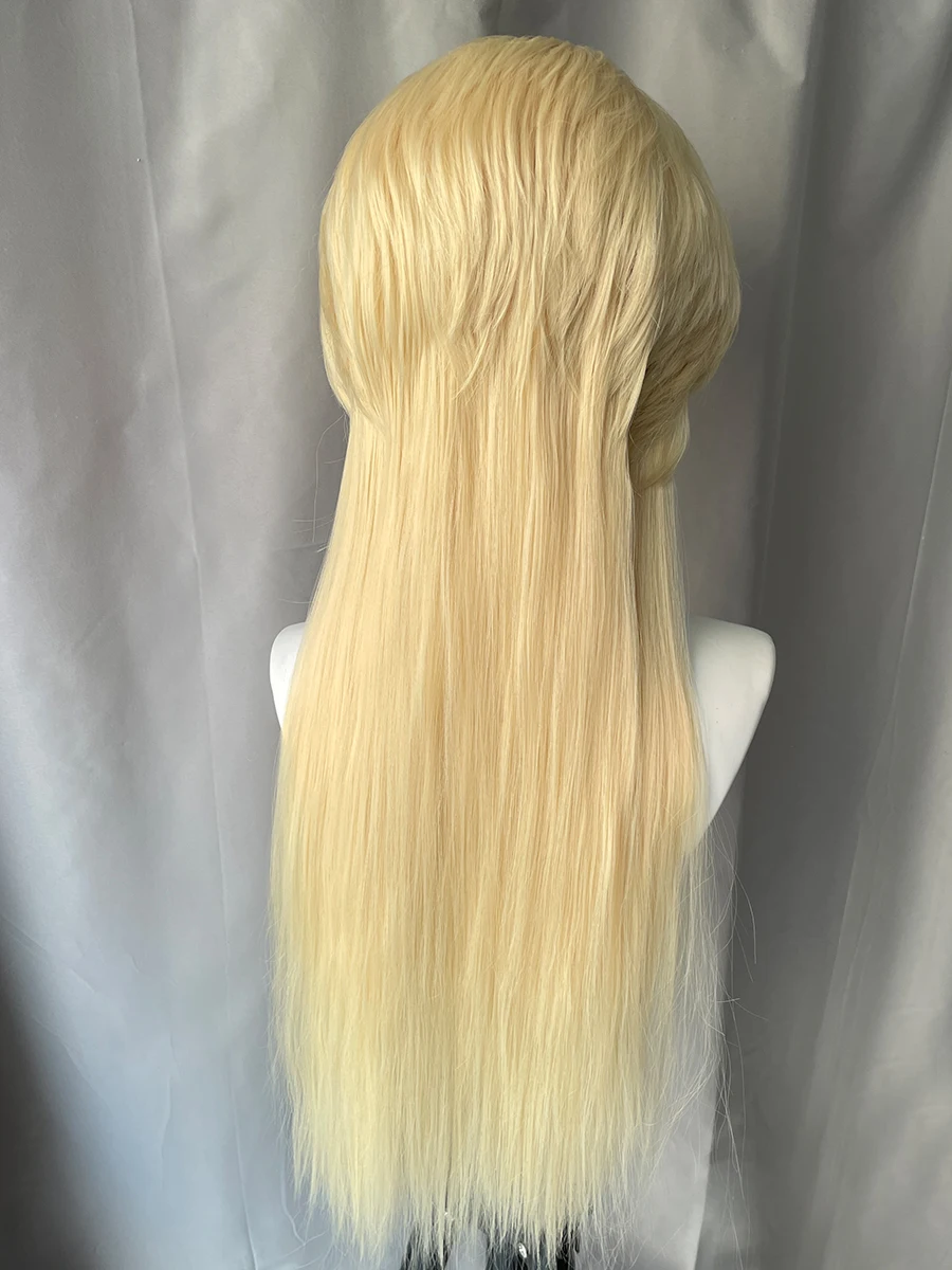 طويل البوري تأثيري الباروكات للنساء 13X4 الاصطناعية الدانتيل الجبهة الباروكات هالوين 613 شقراء اللون نصف اليد تعادل غلويليس شعر مستعار الطبيعي