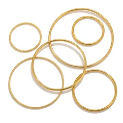 10pcs Stainless Steel Large Circle Ring Earring Connector Charms Bezel Round Circle Hoop DIY Jewelry Making Findings Connectors