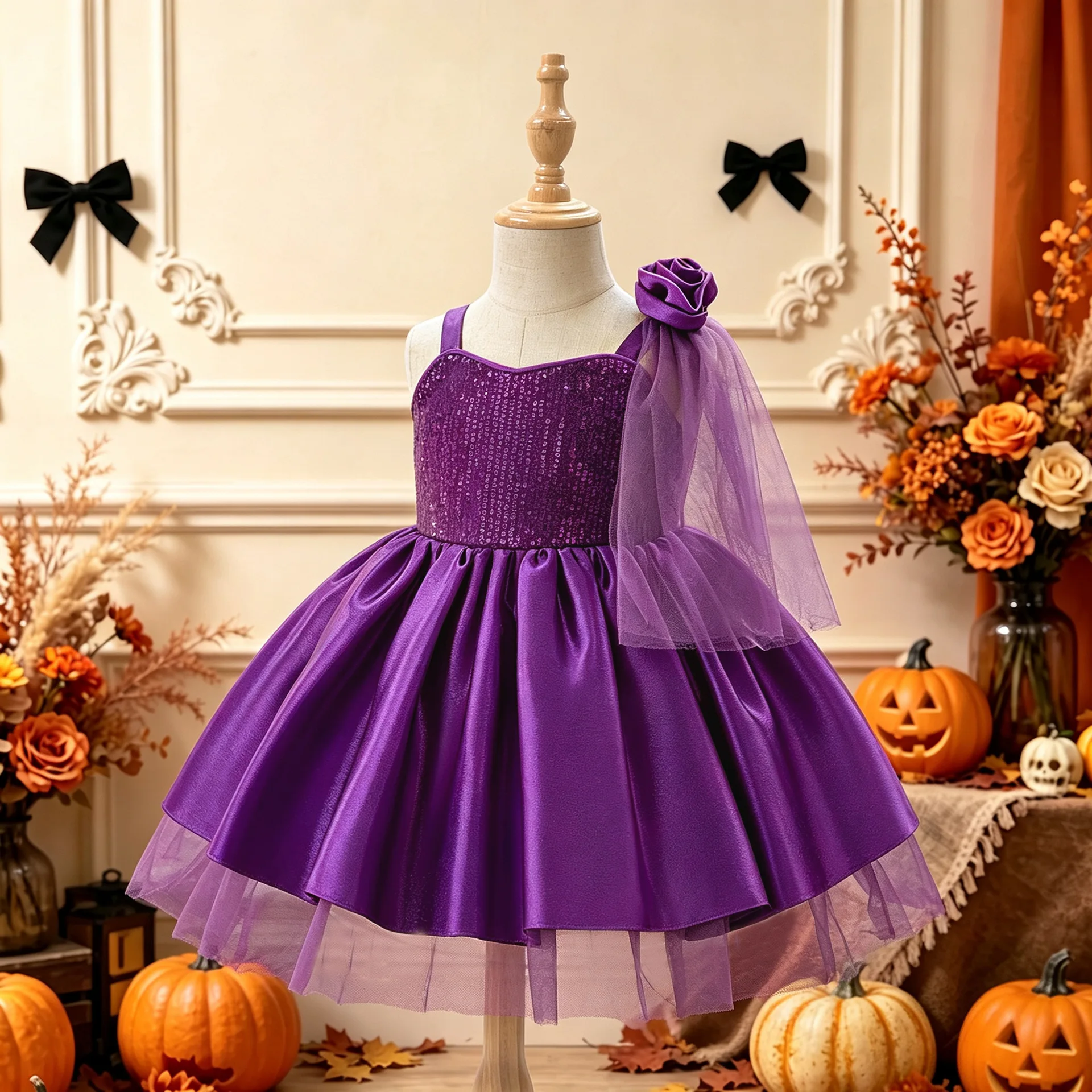2026 New Baby Summer Infant Girls Boutique Purple Sling Dress, Princess Kids Sweet  Fashion Party Dress 0-3 T