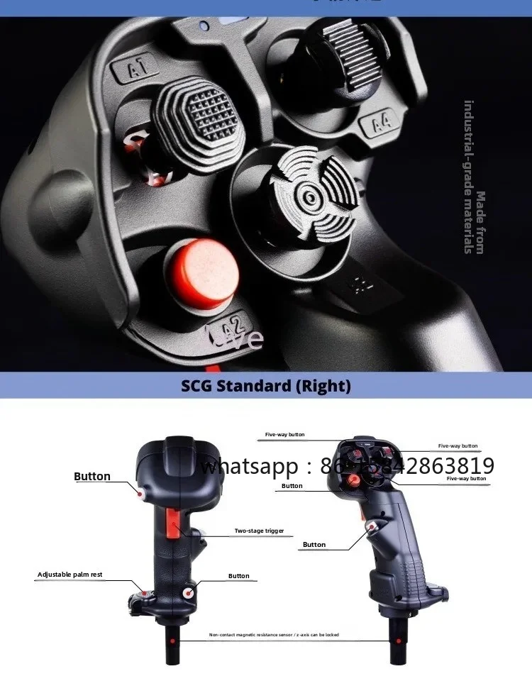 VKBSIM Gladiator NXT EVO SCG Flight Simulator Joystick, Air Combat Simulation Controller for DCS