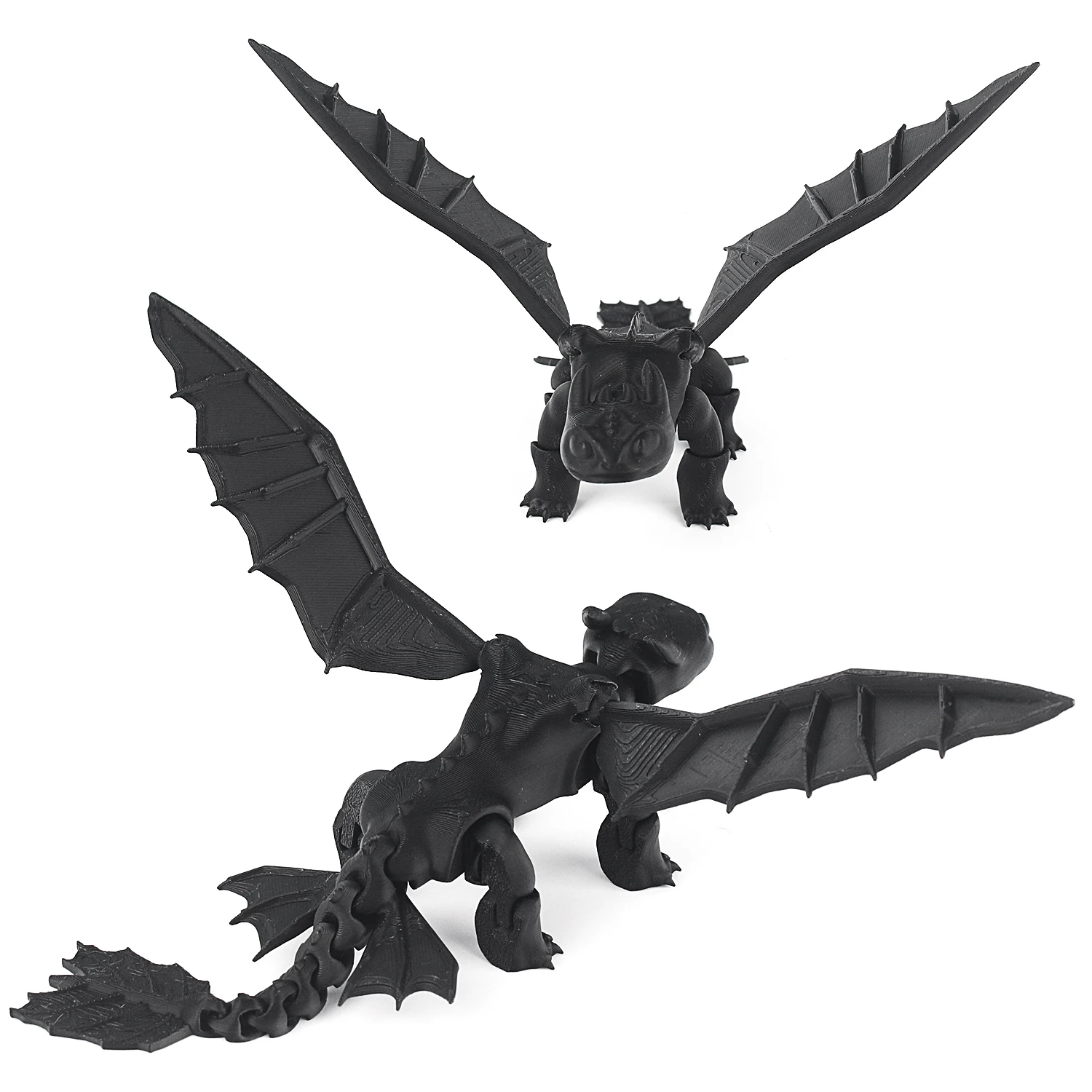 3D printed toothless dragon model, 3D printed desktop figurine, collectible craft flying dragon