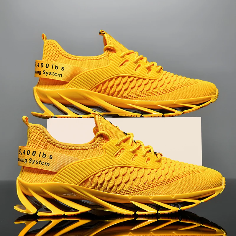 Projektant Mężczyźni Casual Sneakers Trending Yellow Men Lace Up Slip Soft Breathable Sapato Masculino Tennis Baskets Zapatillas Hombre