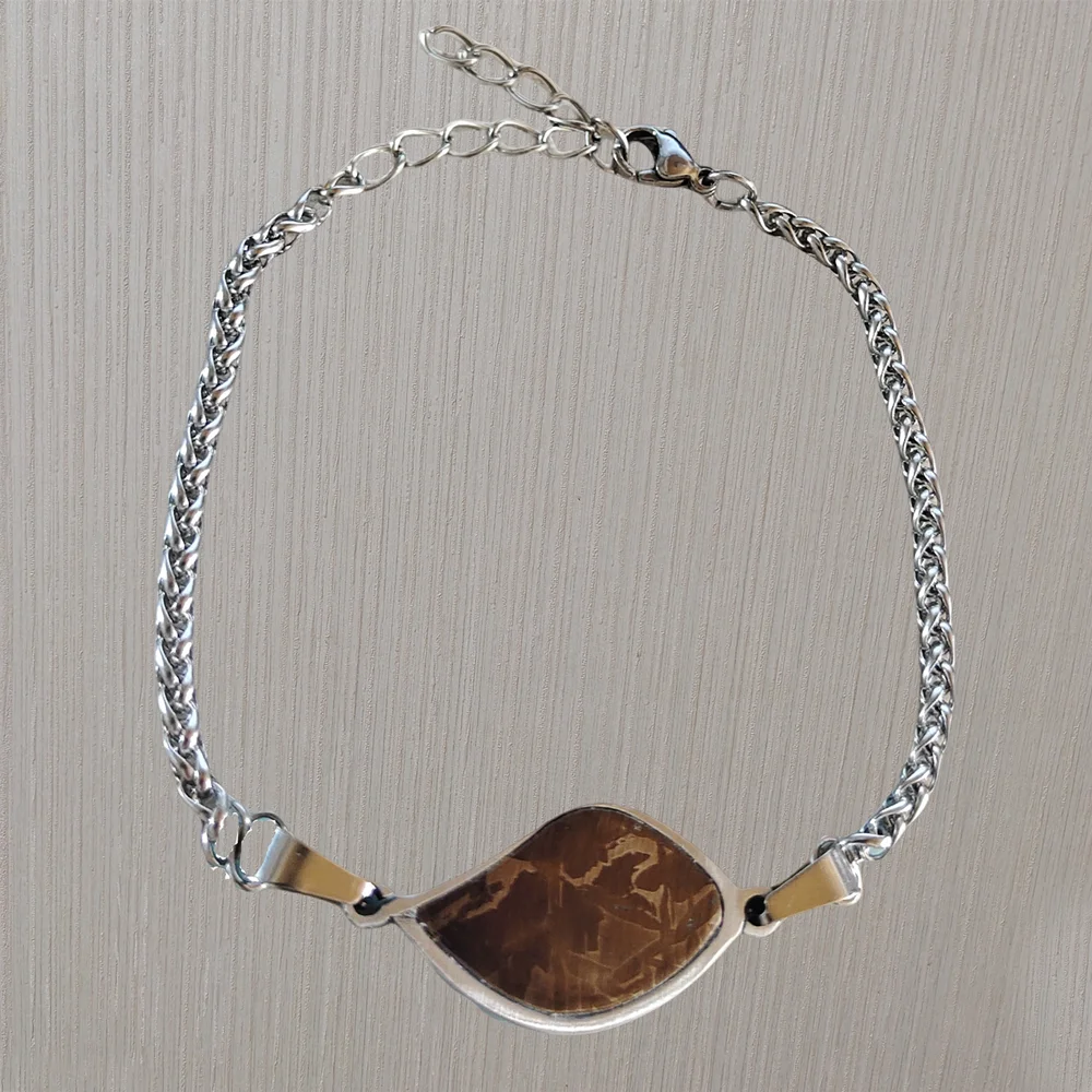 Muonionalusta Iron meteorite material bracelet Natural meteorite sheet bracelet adjustable -CD185