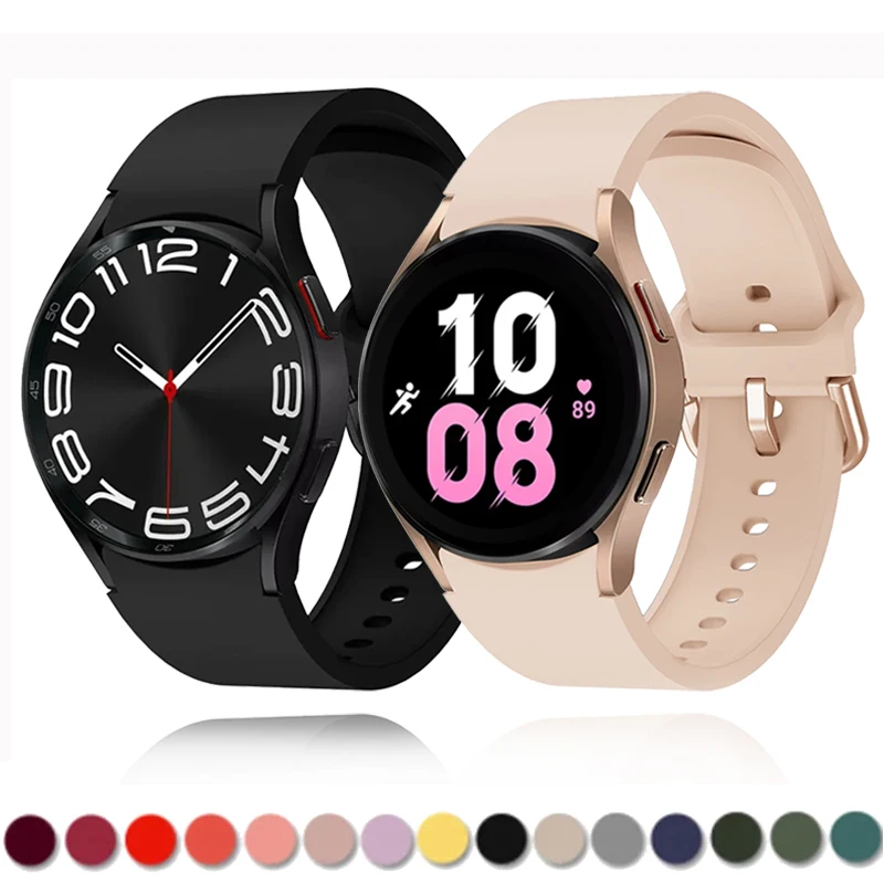 Silicone strap For Samsung Galaxy watch 6 5 4 40mm 44mm 45mm Original wristband with arc interface For 6 4 Classic 47mm 43mm46mm