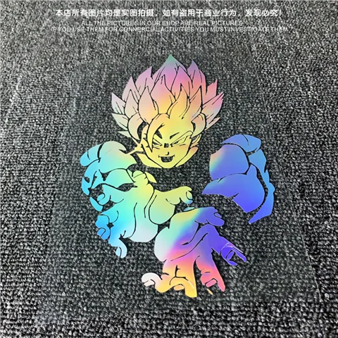 Sun Wukong Super Saiyan Dragon Ball Monochrome Hollow Laser Color Car Window Car Sticker Laptop Luggage Sticker