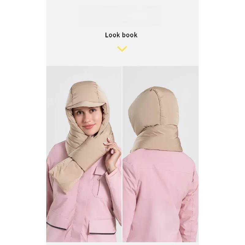 

Женский мягкий шарф 2-в-1 со встроенным капюшоном, зимняя теплая защита шеи и головы, универсальный изолированный аксессуар для холодной погоды