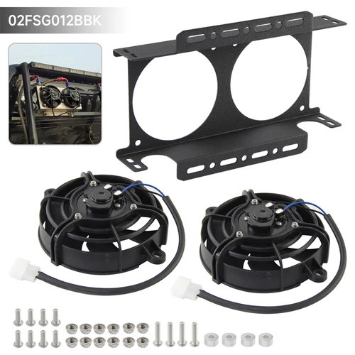 Cubierta del ventilador del enfriador de aceite con ventilador eléctrico individual o Bis-5,5 '' Universal 19 filas estilo Mocal 248mm cubierta de aluminio 12V 300W Kit negro