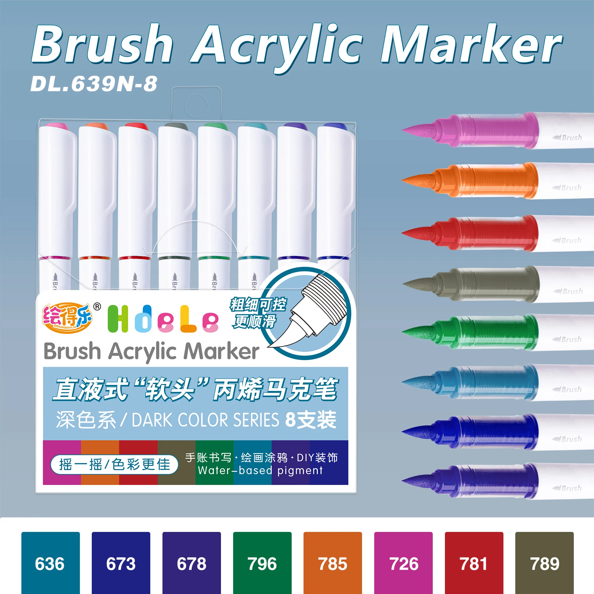 Hdele 240/72/24/8 Farben Pinsel-Acrylmarker-Set, für Notizbücher, DIY-Graffiti-Zeichnen, Acrylfarbstifte für Studenten – Detail 26