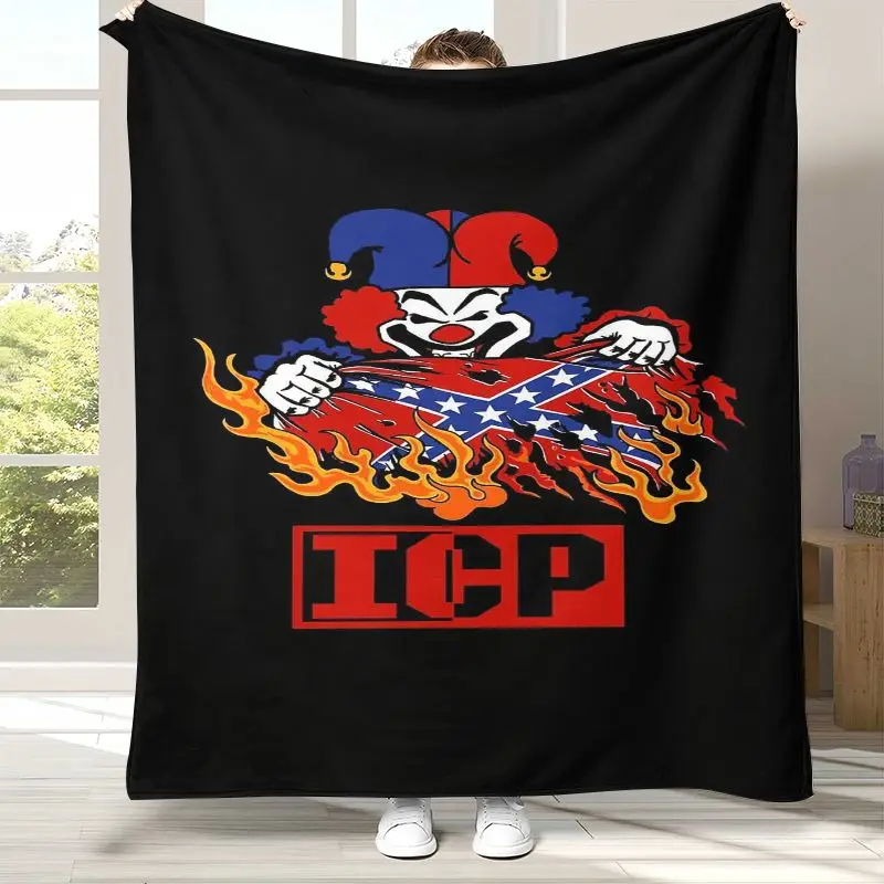 ICP Rap Metal Insane Clown Posse Juggalo Flannel Blanket,Ultra Soft Warm Plush Throw for Home Bedroom Bed Sofa Camping Picnic