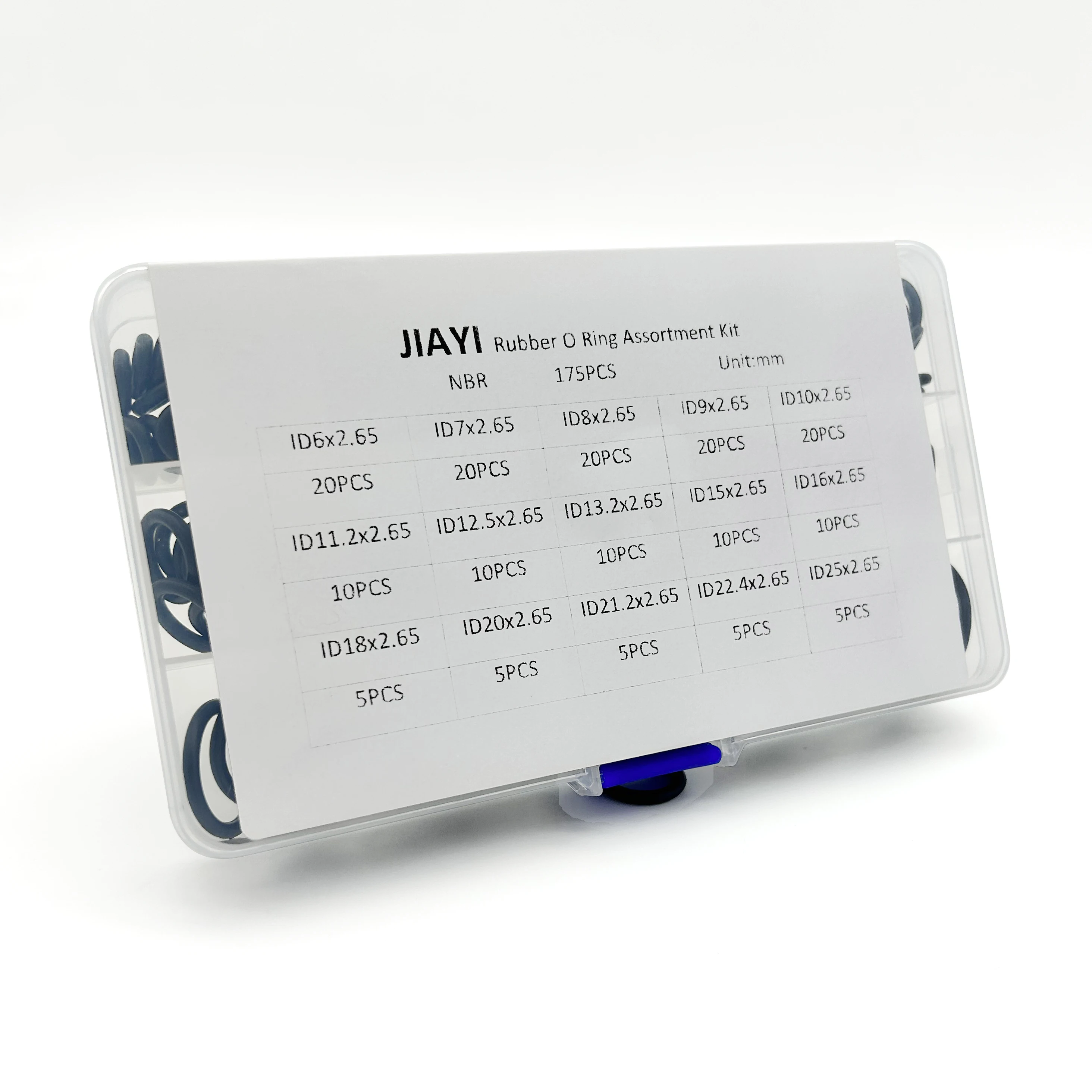 

175PCS NBR O-Ring Assortment ID 6mm-25mm x CS 2.65mm Wear-Proof Nitrile Seal Ring Pneumatic Tools Car Engine Maintenance O-Ring