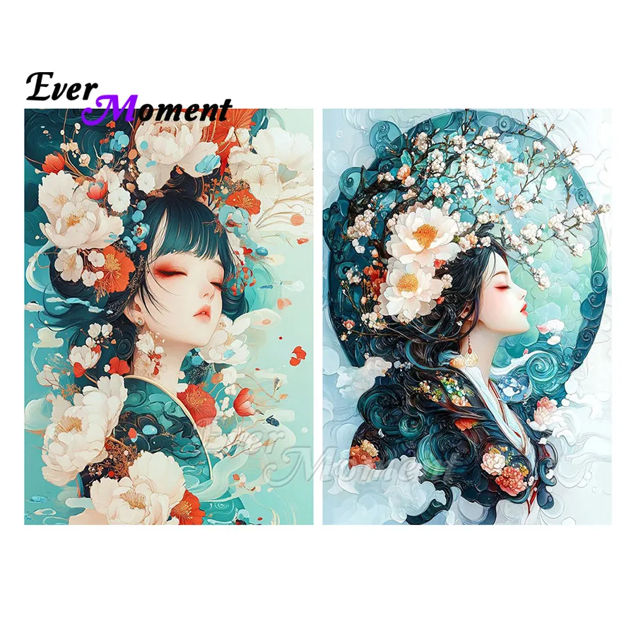 

Ever Moment Resin Diamond Painting Anime Girl Japanese Korean Style Diamond Art Kit Mosaic Craft ASF3130