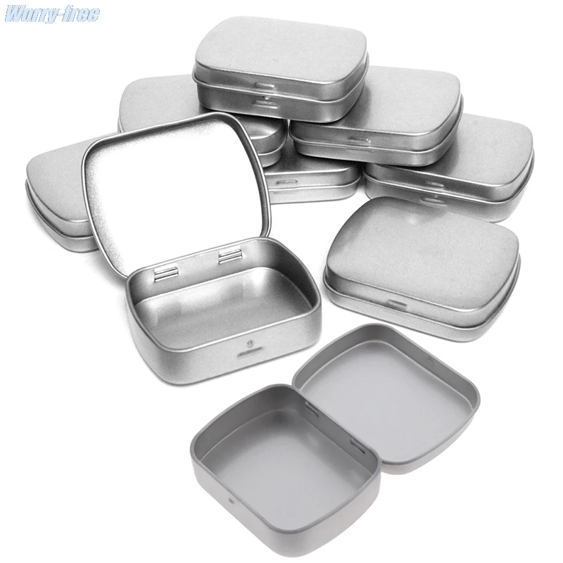 Portable Silver Metal Rectangle Round Pill Box Drug Holder Medicine Tablet Capsule Container Storage Travel Pillendoos