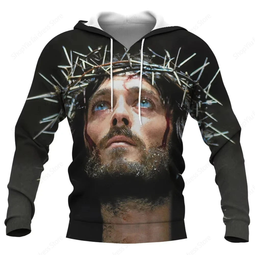 Jesus Christian 3d Print Hoodie Men Women Fashion Hoodies Outdoor Camp Sweatshirt Boy Coats Women Sweats Cross Tracksuit Teens