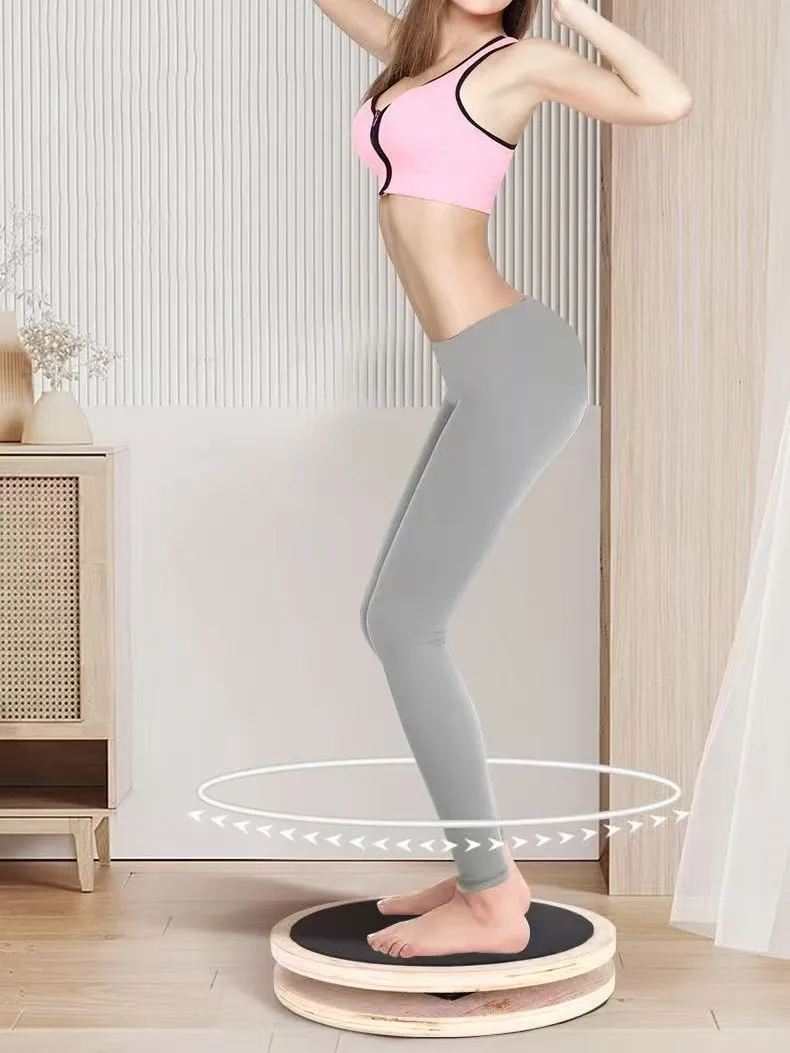 

1pc Non-Slip Wooden-ABS Precision Rotator Disc Core Strength & Fitness Training Gear