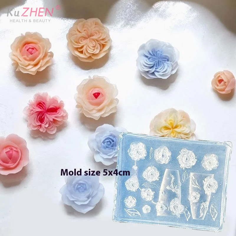 1 قطعة متعددة نمط ثلاثية الأبعاد زهرة فراشة مسمار الفن قالب من السيليكون لتقوم بها بنفسك الأشعة فوق البنفسجية الاكريليك الراتنج مسمار الديكور قالب مانيكير صالون لوازم #2