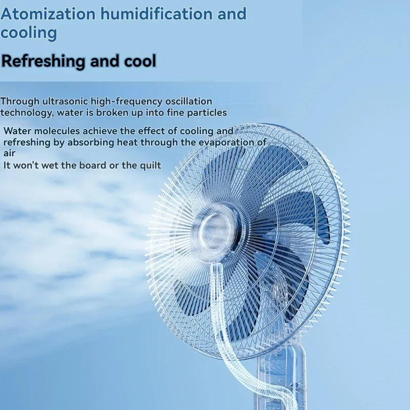 Intelligent Spray Floor Fan -Home Office Cold Fan with Integrated Cooling and Humidification Spray Function Spray Fan Coolingfan