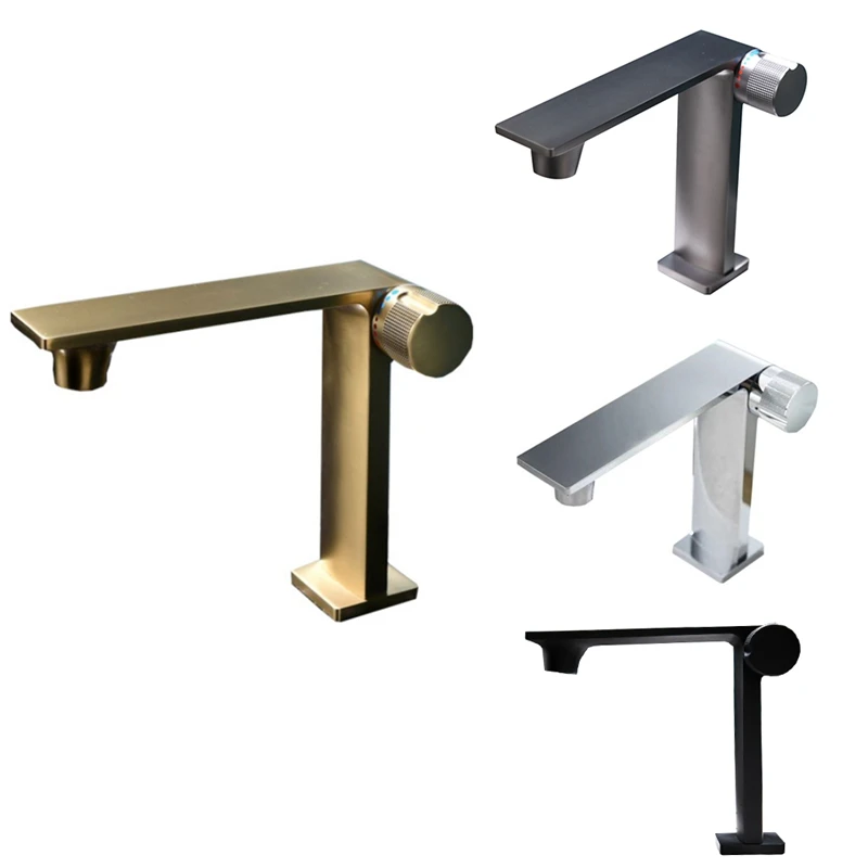 

Faucet Bathroom Sink Faucets Hot Cold Water Mixer Crane Deck Mounted Single Hole Bath Tap Copper Wash Basin Faucet