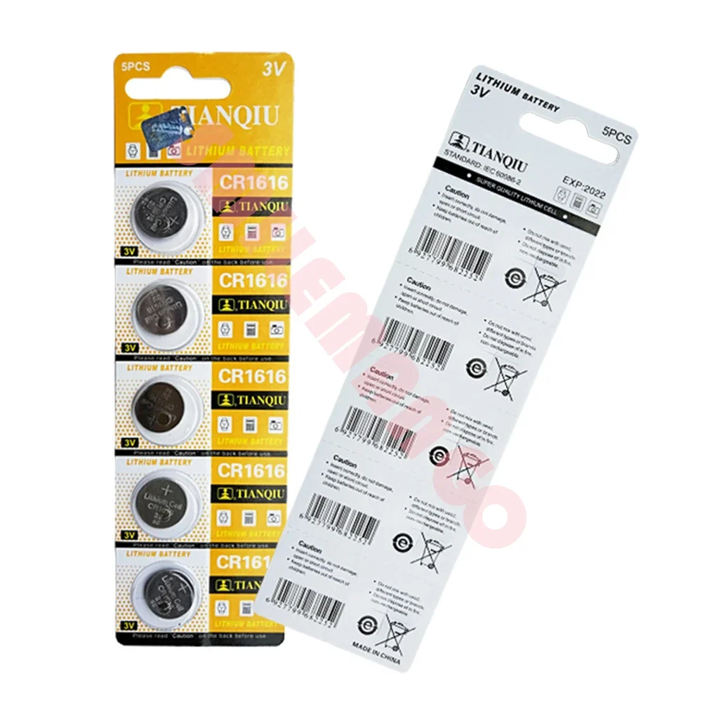 TIANQIU 5-50 قطعة 3 فولت 50 مللي أمبير CR1616 عملة خلايا بطارية CR 1616 DL1616 BR1616 5021LC LM1616 بطارية ليثيوم لمشاهدة التحكم عن بعد