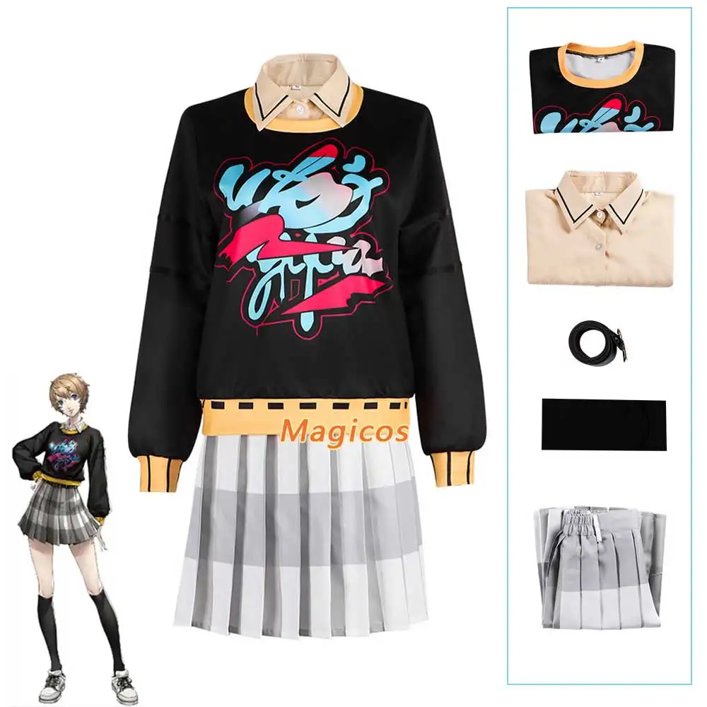 Anime Game P5X: The Phantom X Motoha Arai Cosplay Costume Hoodie Pleated Skirt Set JK Uniform Women Halloween Campus Party Suit