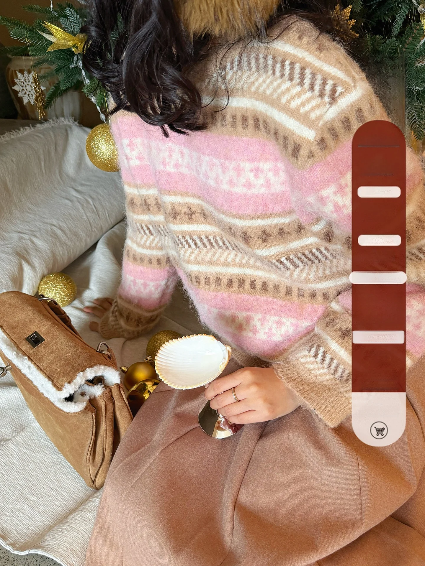 

Elwing Original Fair Isle Knitwear Soft Plu Feel Loose Thi Warm Winter Sweater Casual Sle Women's Faion