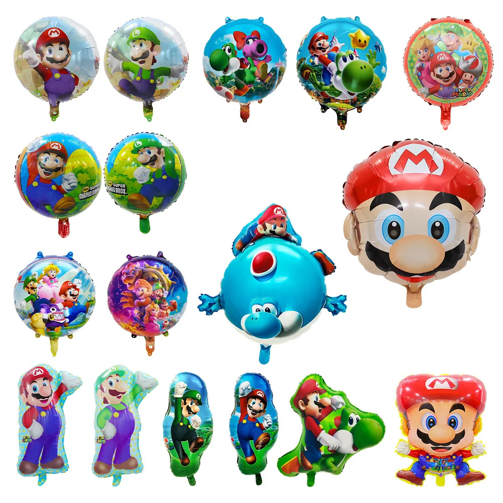Cartoon Mario Spiel-Thema Ballonset Luigi Mario Prinzessin Peach Aluminiumfolie Ballon Dekoration Geburtstag Spielzeug Ball Dekoration – Detail 2