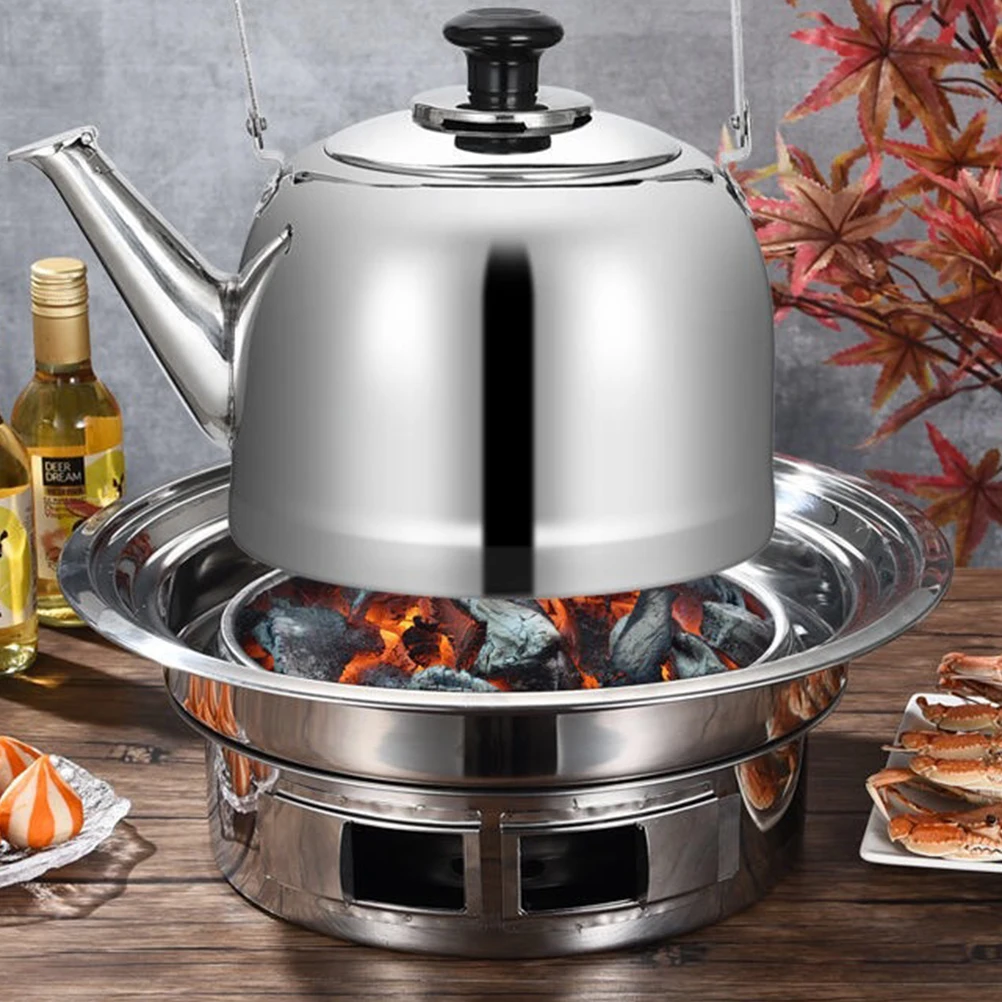 

1Set Korean Charcoal Grill Stainless Steel Portable Bbq Stove Outdoor Charcoal Barbecue Oven for Grilling Soup Cooking and