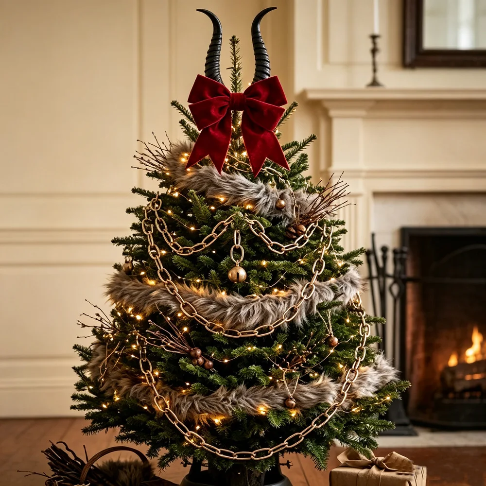 200Sets Christmas Tree Pendant Decor Set Antler Bell Bow Fur Ornaments for Window Holiday Atmosphere