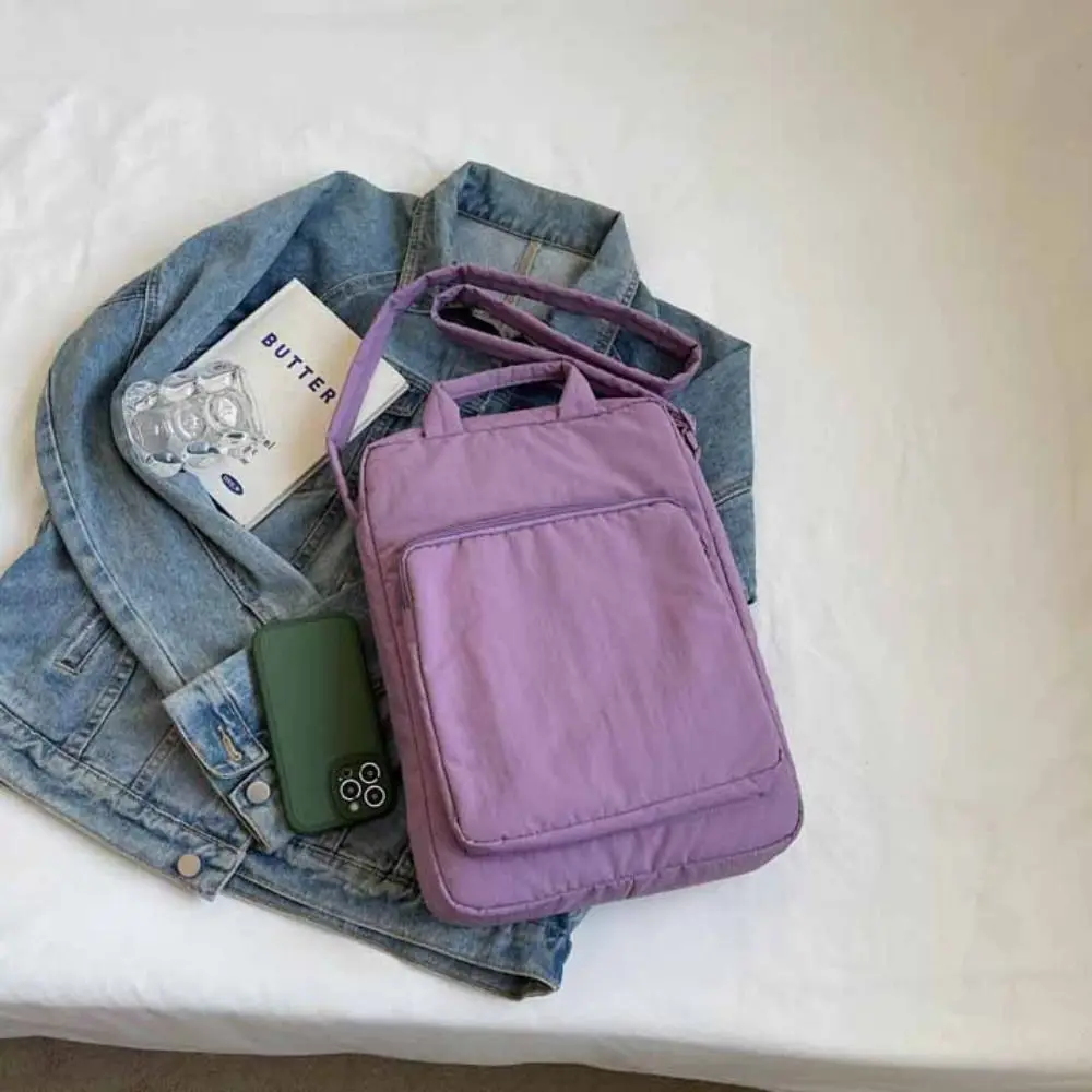 

Large Capacity Nylon Laptop Bag Solid Color Crossbody Bag Office Document Tote Bag Handbag Shoulder Bag Zipper Computer Bag