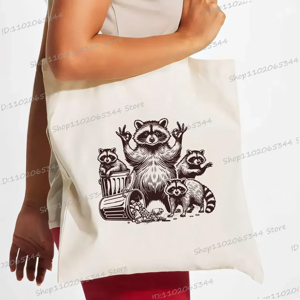 

Funny Raccoon Tote Bag "Support Your Local Street Cats" Vintage Raccoon Tote Bag Women Men Fashion Lover Gifts Raccoon Handbags