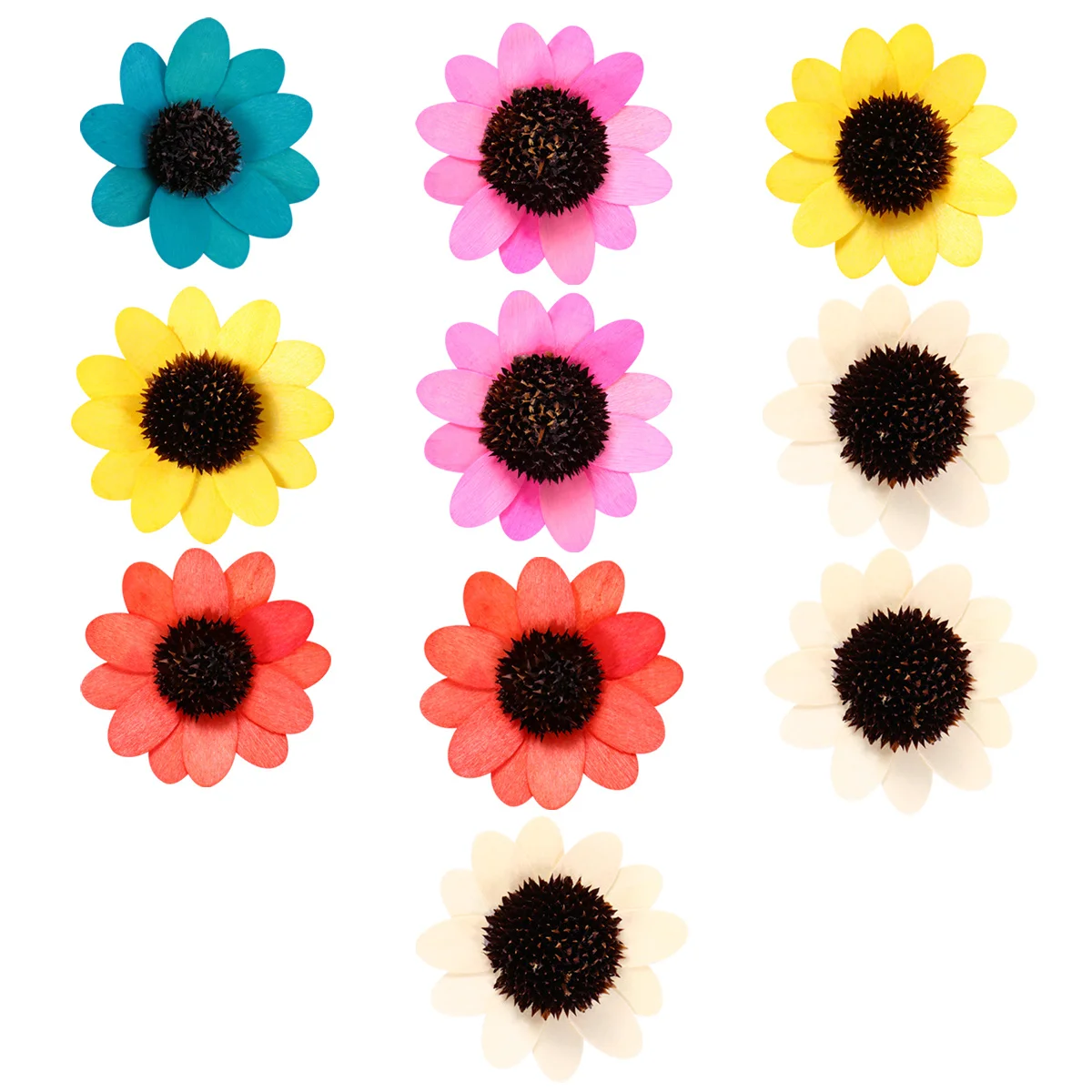 10 Uds decoración de girasoles flores de imitación accesorio DIY cabeza de guirnalda Artificial falsa