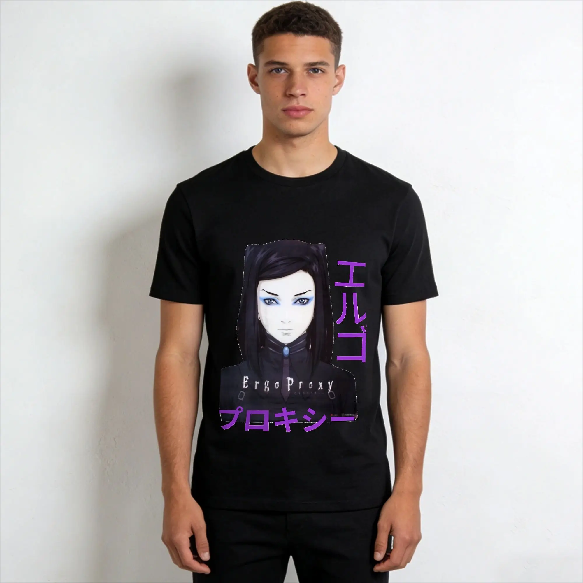 Ergo Proxy  Men T Shirts  Amazing Tees Short Sleeve Crew Neck T-Shirts Pure Cotton New Arrival Clothing