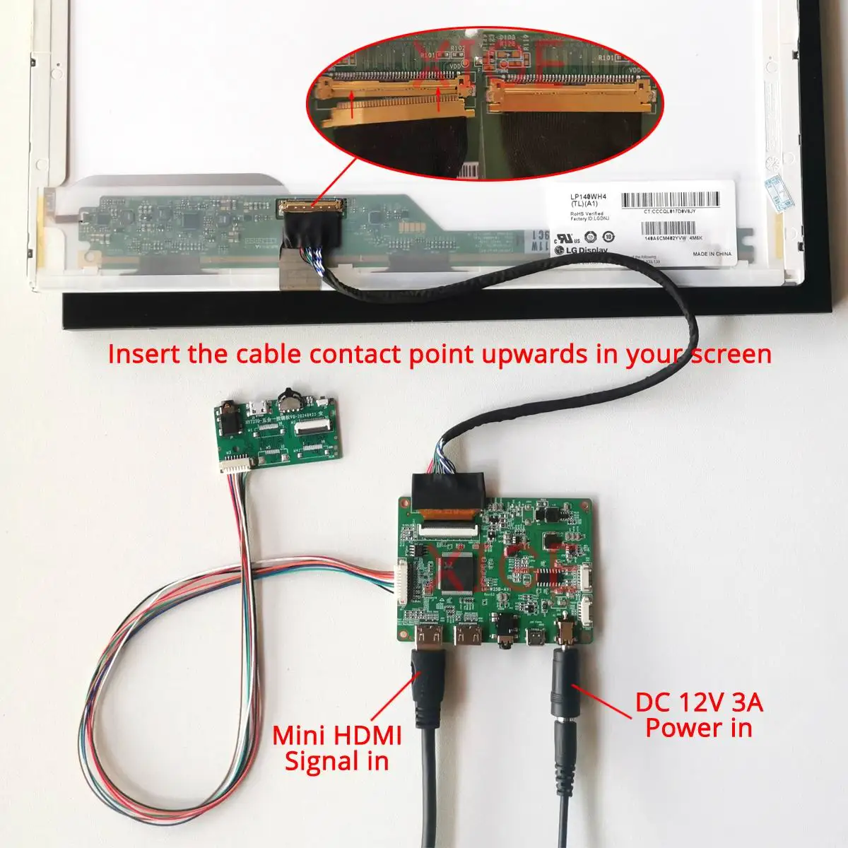 Fit LP140WD1 LVDS 40 Pin Micro USB DIY Kit 1600*900 Tragbare Refit Display Controller Driver Board + Metallgehäuse 14 "2 Mini-HDMI