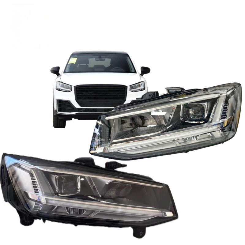 

Automotive lighting system - headlights, left and right headlights, for the new model of the Q2 electric car