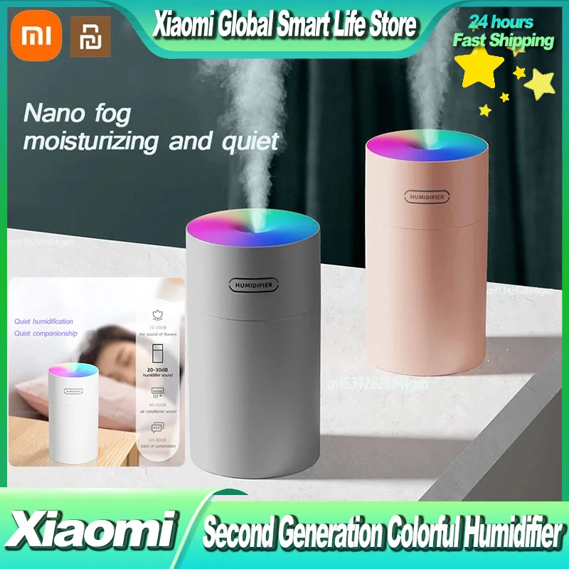 Xiaomi Youpin Portable Air Humidifier Aromatherapy Oil Diffuser USB Cool Mist Sprayer Hyun Color Night Light for Office Home Car