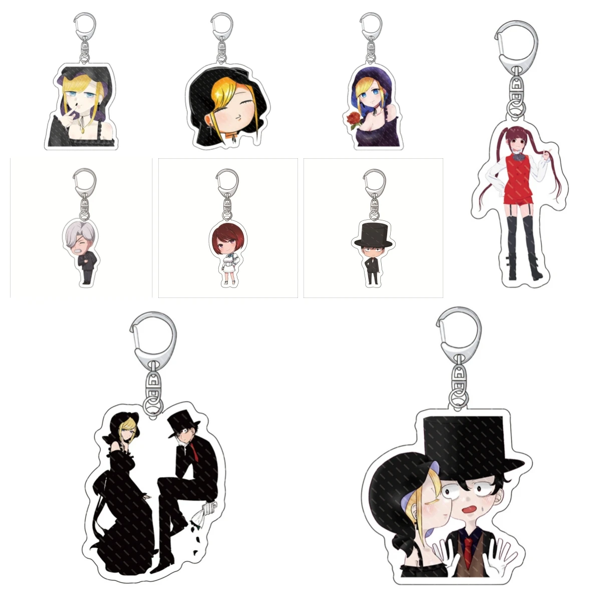 6cm Anime Bleach Keychain  Pendant Acrylic Cartoon Figures Kurosaki Ichigo Ishida Uryuu Kuchiki Rukia Cosplay Key Chain Gift