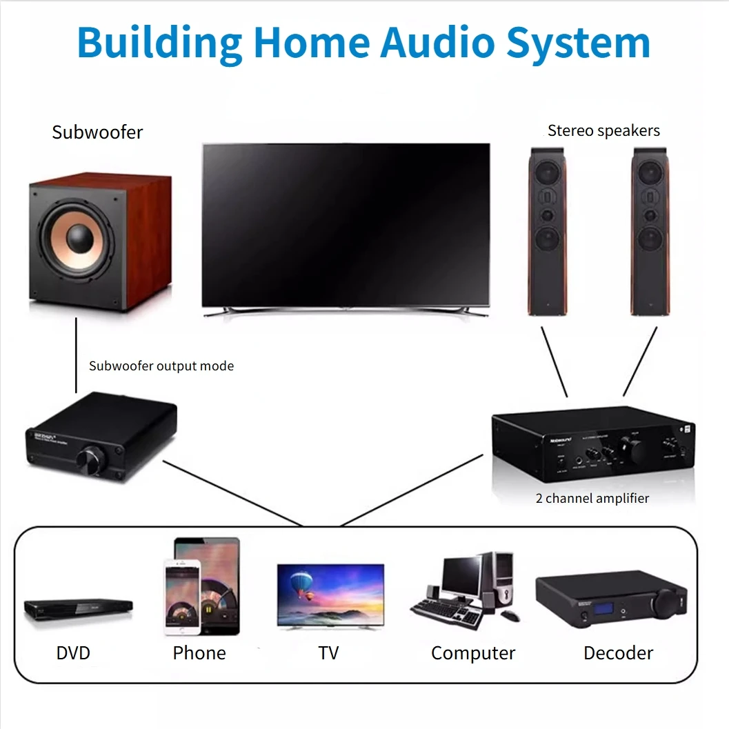 أحادية مضخم الصوت 100 واط الطاقة Hifi نظام الصوت المنزلي مكبر صوت لمكبر الصوت السلبي مضخم الصوت أمبير مكبر للصوت