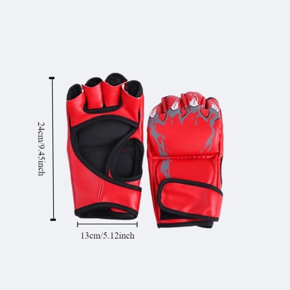 Gants de boxe professionnels demi-doigt épaissir rembourrage gants d'entraînement résistant à l'usure gants de combat Protection des articulations