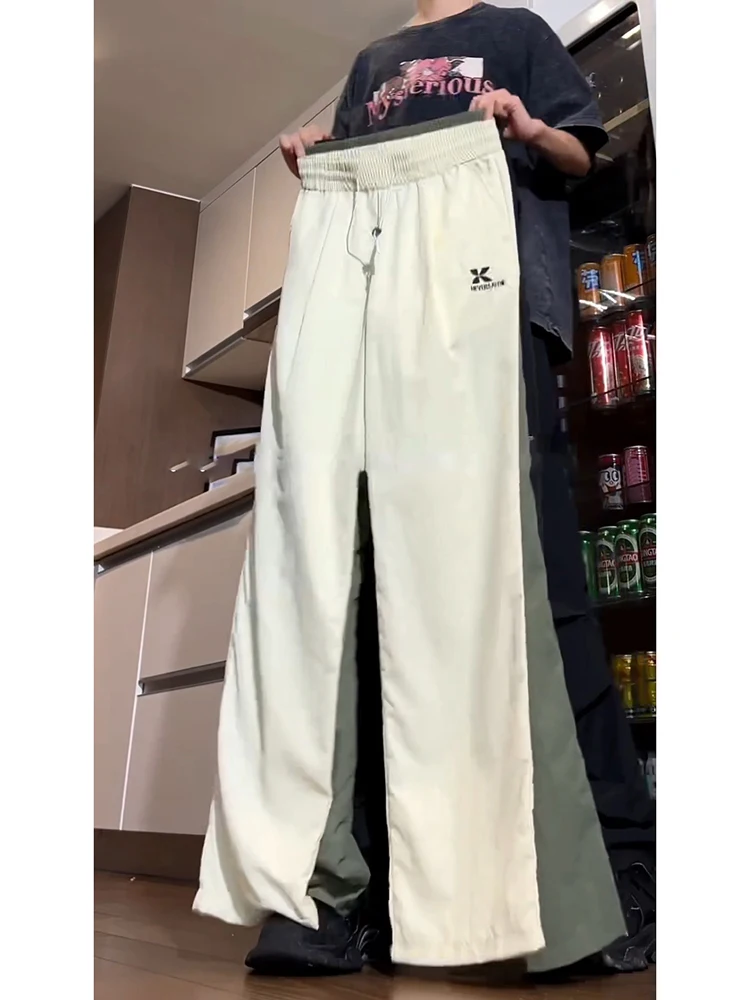 American Sle Qui Dry Ice Silk Men's Summer Sport Pants Thin Loose Teenager Faionable Casual Trousers Sun Protection