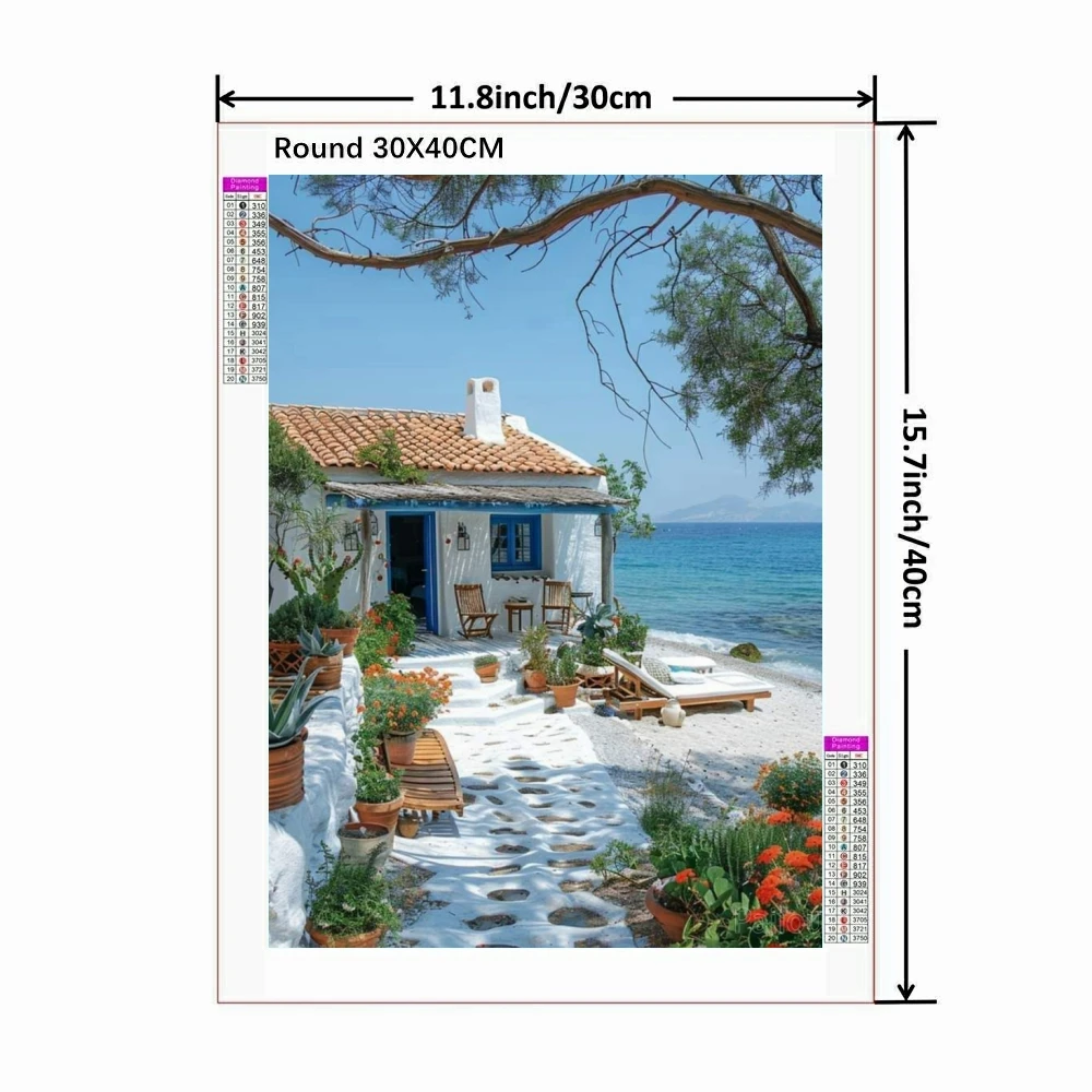 DIY الماس اللوحة الجمال الأزرق اليونان سانتوريني وجزيرة Mykono مشهد 5d الحفر الفن بحر إيجه المشهد عبر غرزة ديكور