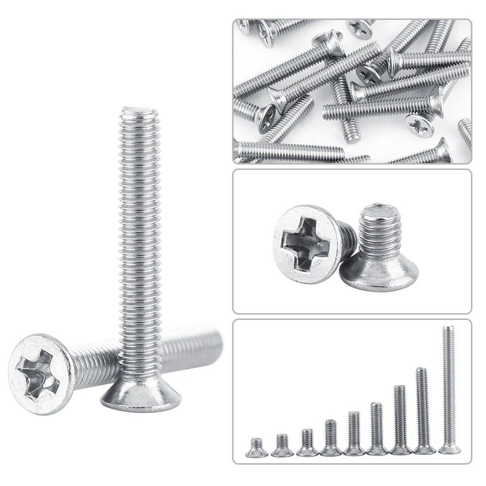 Countersunk Head Screw Fastener /Bag 9Types M3 Flat Head Stainless Steel SS304 Machine Countersunk Screw Bolt Fastener