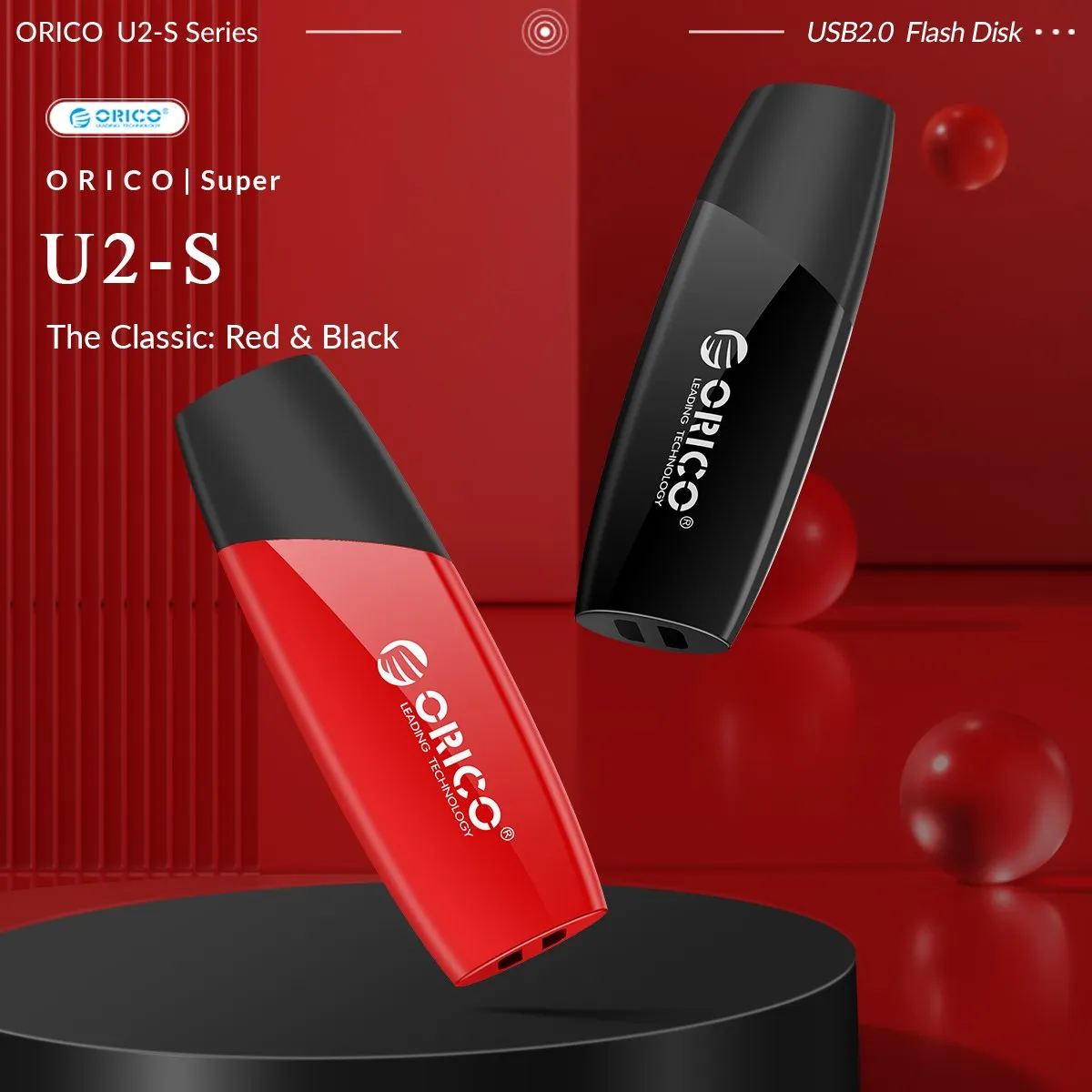 ORICO-unidad Flash USB 2,0 para almacenamiento externo, Pendrive de 4GB, 8GB, 32GB, 2,0, Color negro y rojo, nueva tendencia