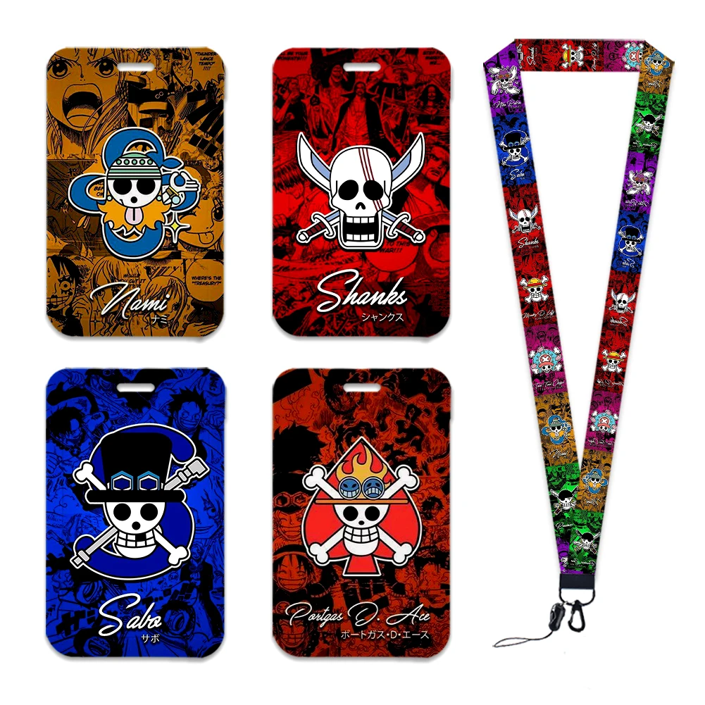 Japońskie anime One Piece smycze breloczki fajne etui na identyfikator karty kredytowej karty autobusowej zawieszka sznurek akcesoria prezenty
