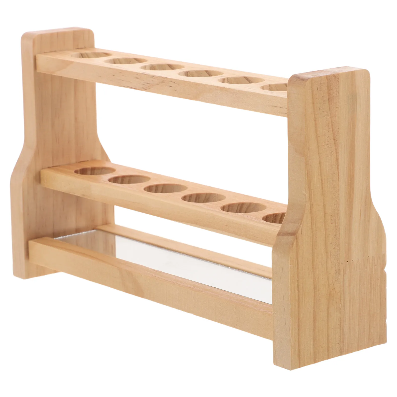 6 Slots Wooden Test Tube Holder Rack Beech Wood Lab Organizer for Laboratory Chemistry Teaching Experiment Storage view 2