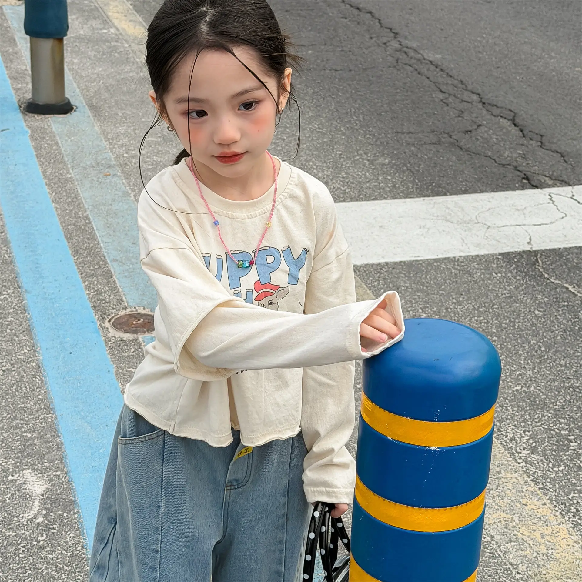

2026 Spring New Children Long Sleeve T Shirts Cotton Girls Cartoon Letter Print Bottoming Shirts Kids Clothes Baby Girl T Shirts