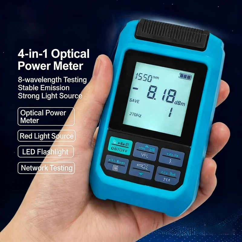 

Многофункциональный оптический измеритель мощности 4-в-1, визуальный локатор неисправностей, тестер сетевого кабеля, тестер оптического волокна OPM 10мВт 20мВт 0VFL