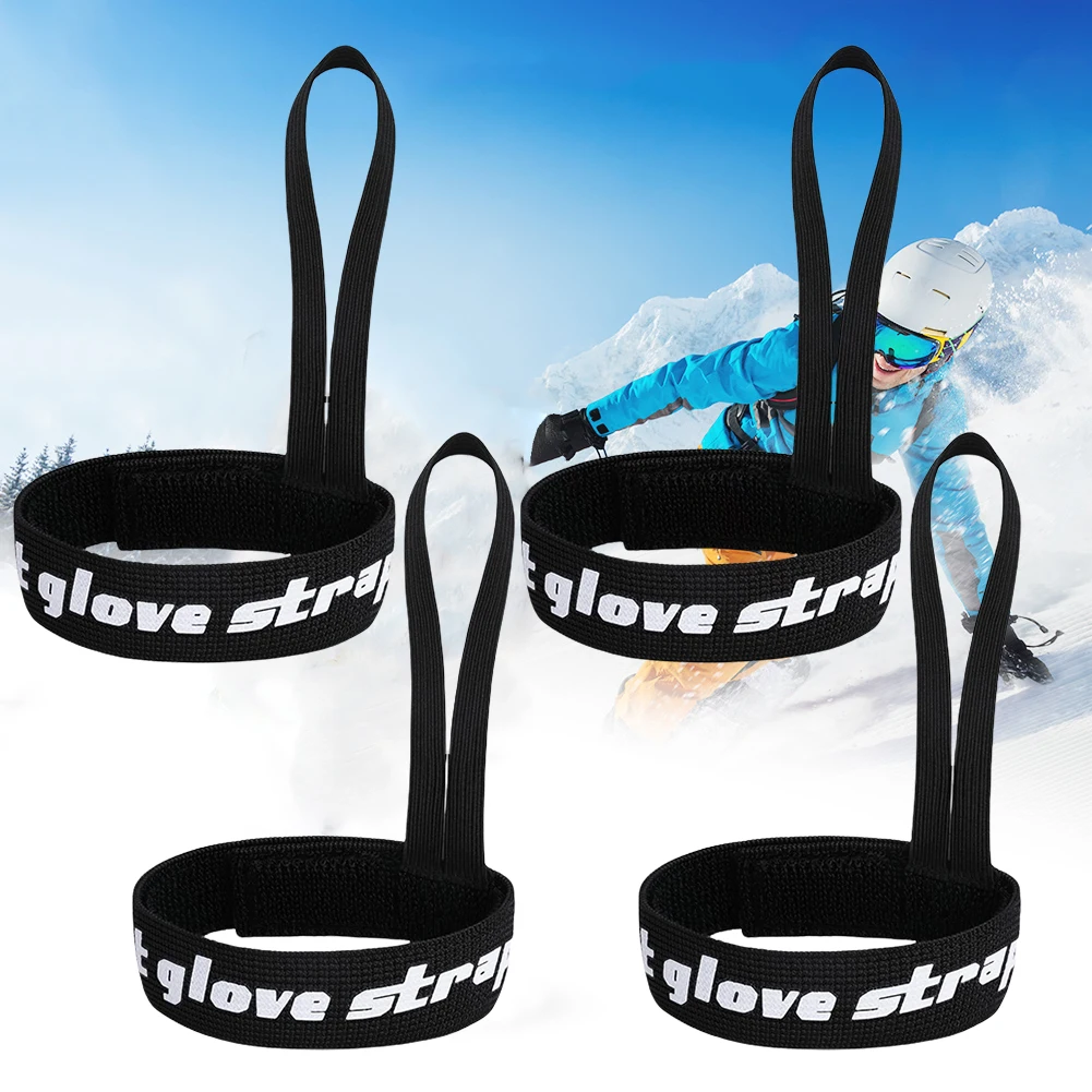 4 Pcs Glove Wrist Strap Anti-Lost Glove Safety Strap Elastic Ski Glove Leash Holder for Camping Skiing Outdoor Activities